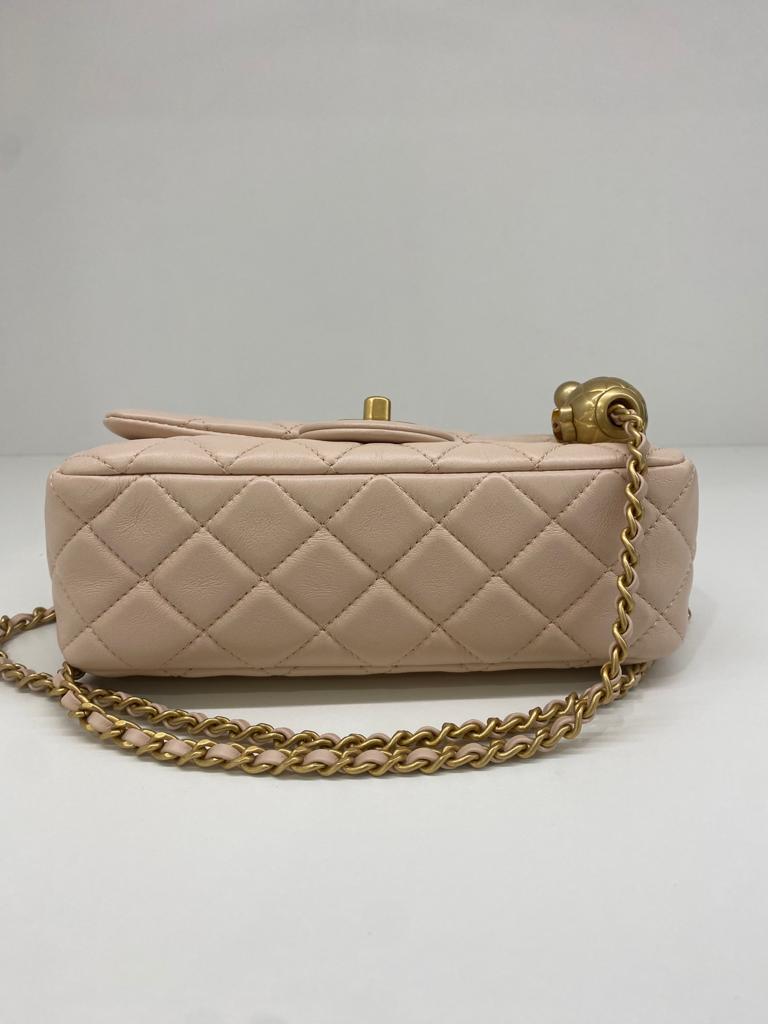 chanel pearl mini flap bag