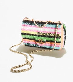 CHANEL MINI FLAP BAG Sequins & Gold-Tone Metal Multicolour - RAINBOW