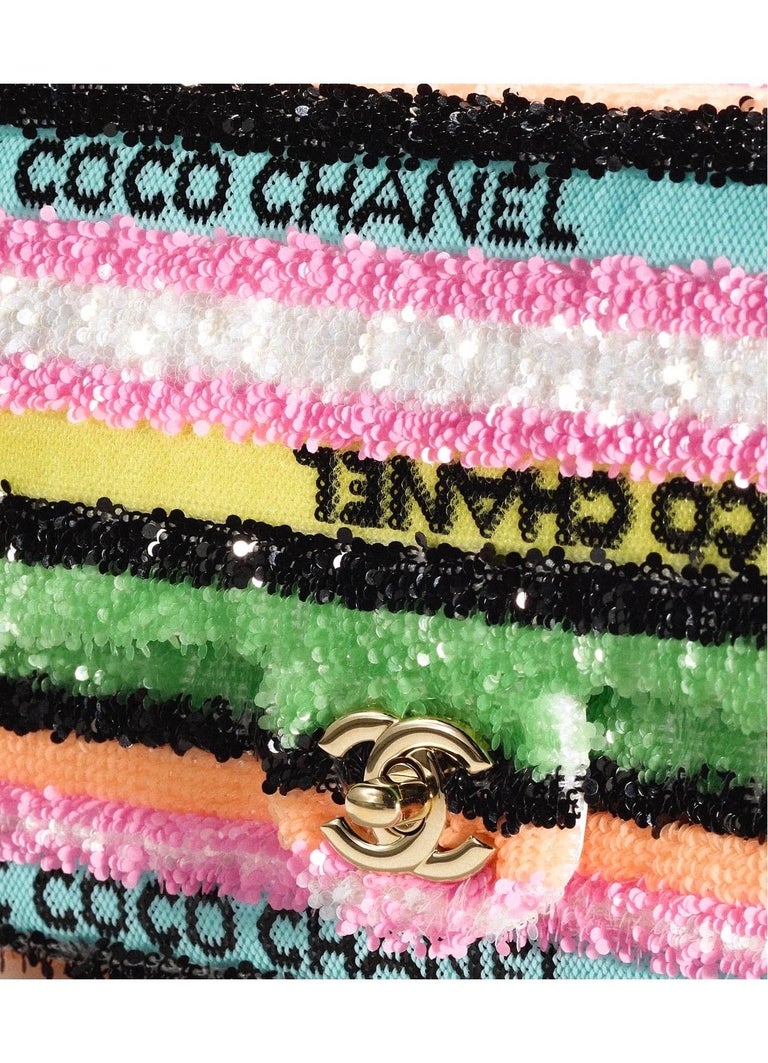 CHANEL MINI FLAP BAG Sequins & Gold-Tone Metal Multicolour - RAINBOW