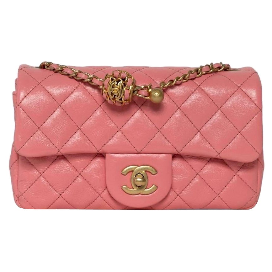 Chanel Mini Flap Pearl Crush Pelle Rosa Borsa a Tracolla