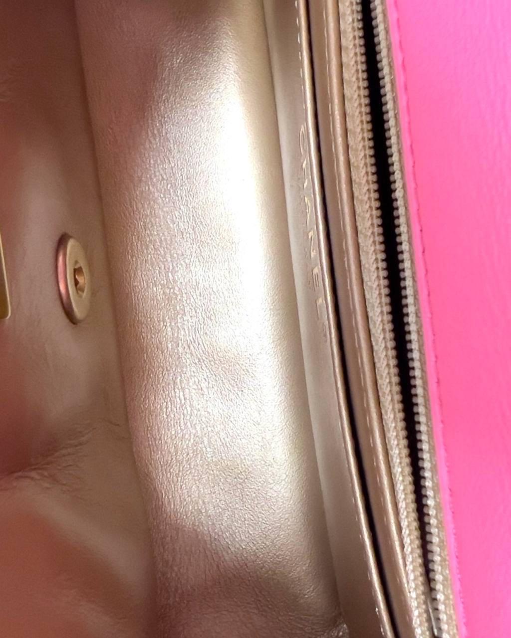 Chanel Mini Flap Pearl Crush Pelle Rosa Borsa a Tracolla For Sale 11
