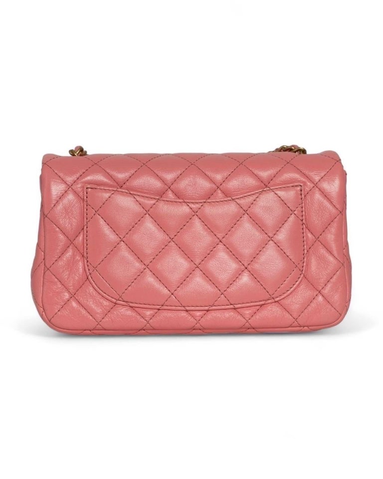 Chanel Mini Flap Pearl Crush Pelle Rosa Borsa a Tracolla For Sale