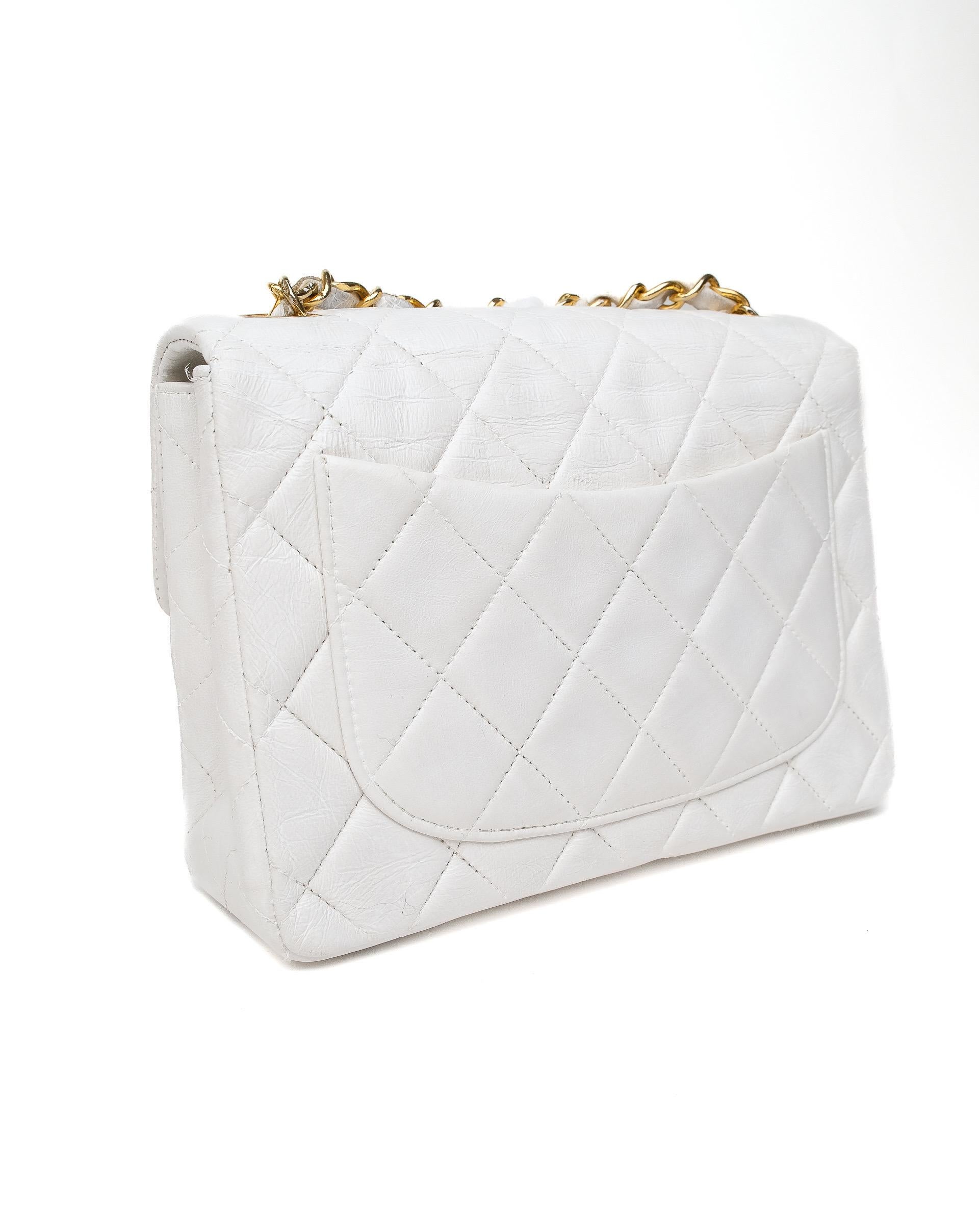 Chanel Mini Flap Timeless Bianca Borsa A Spalla For Sale at 1stDibs