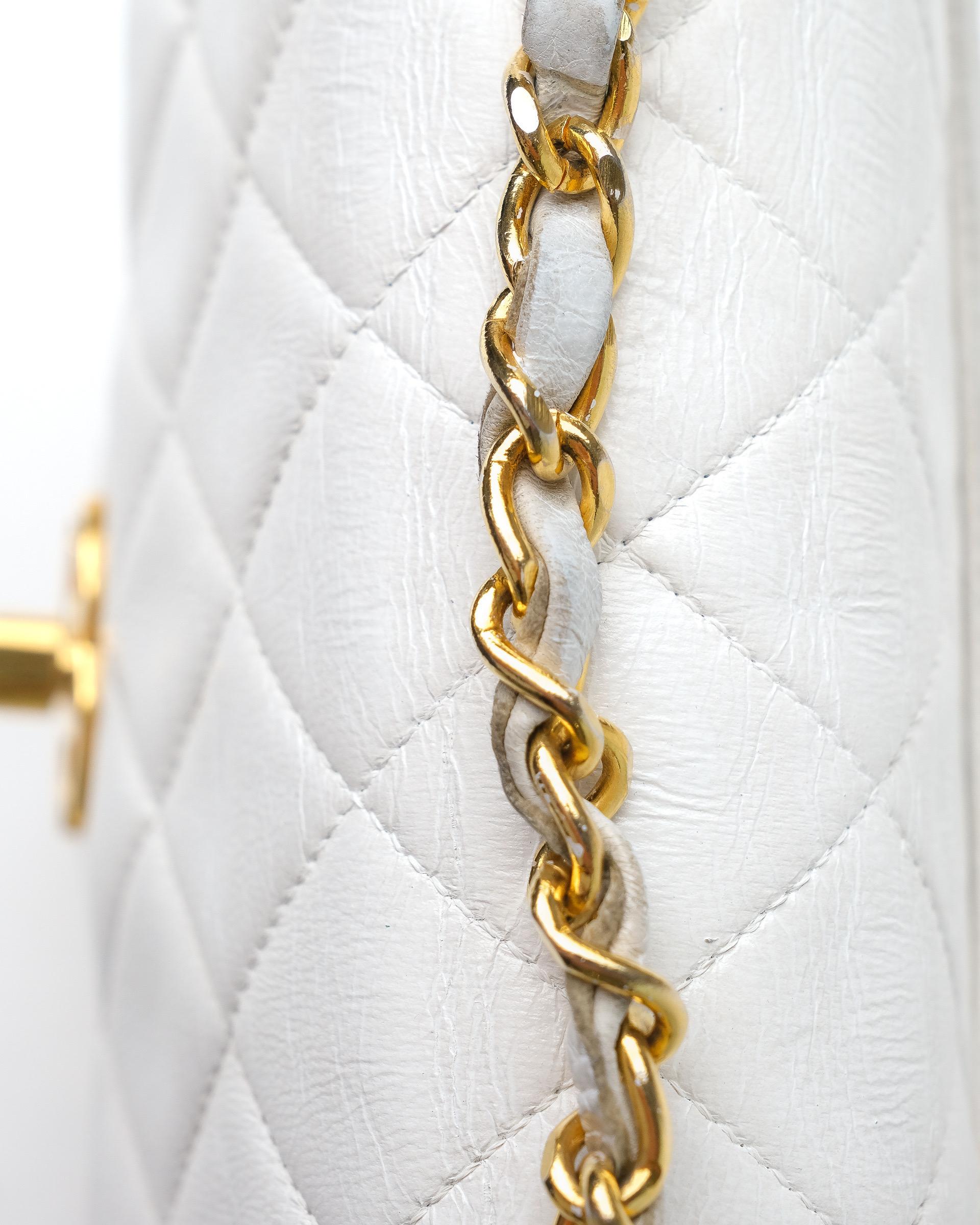 Chanel Mini Flap Timeless Bianca Borsa A Spalla For Sale at 1stDibs