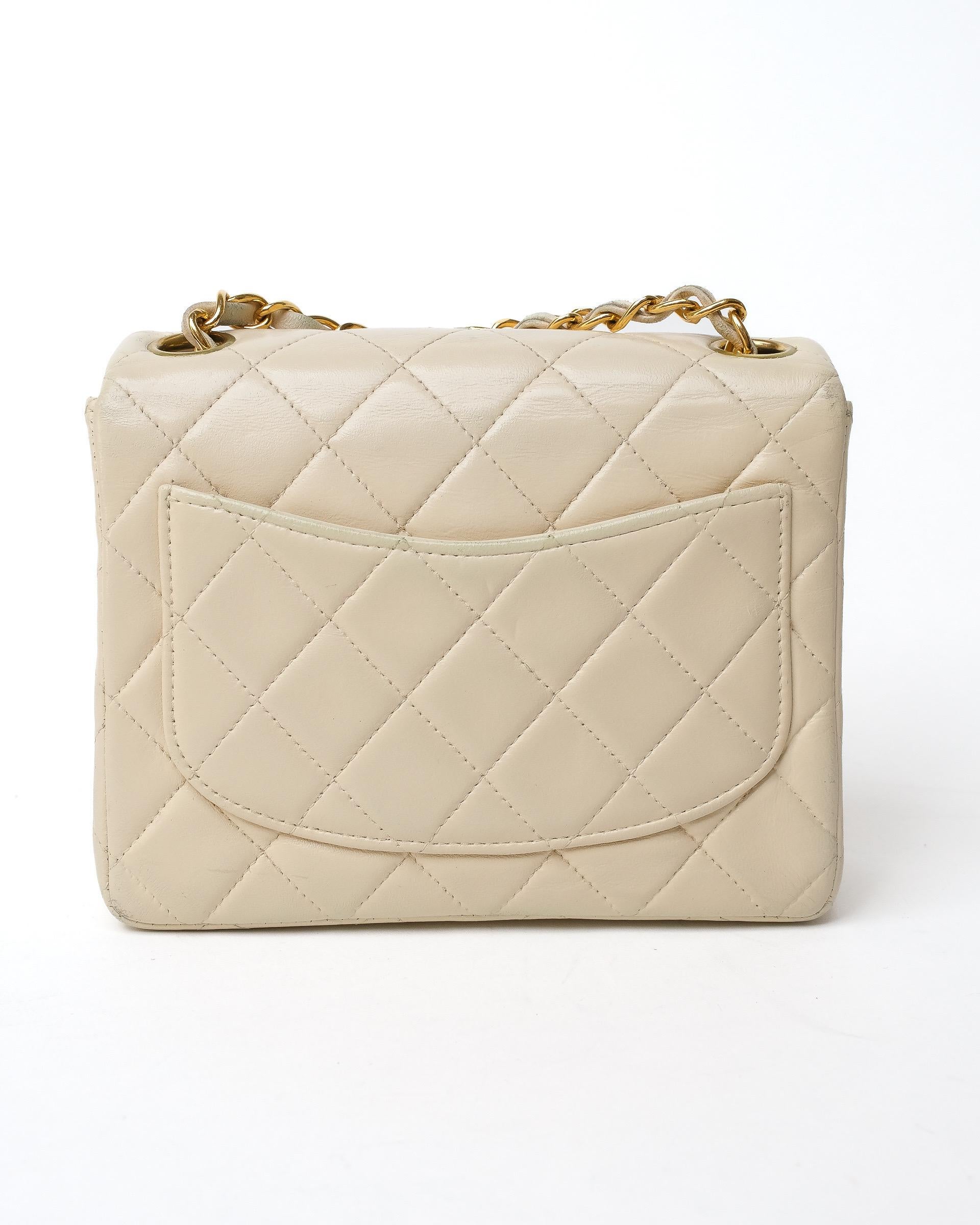 Chanel Mini Flap Timeless Crema For Sale 2