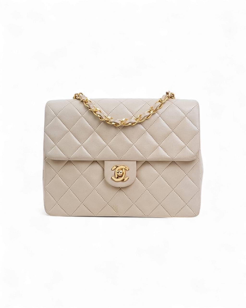 Chanel Mini Flap Vintage Beige en vente 5