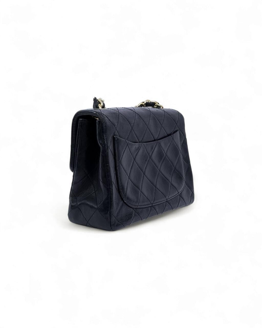 Chanel Mini Flap Vintage Negro 90s en venta 5