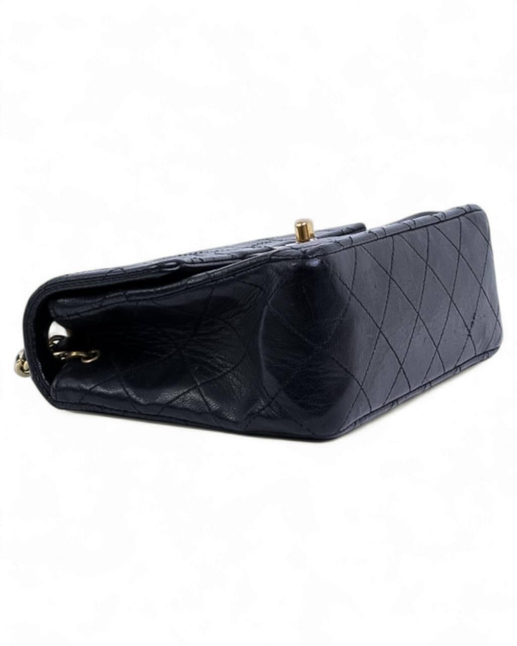 Chanel Mini Flap Vintage Negro 90s en venta 9