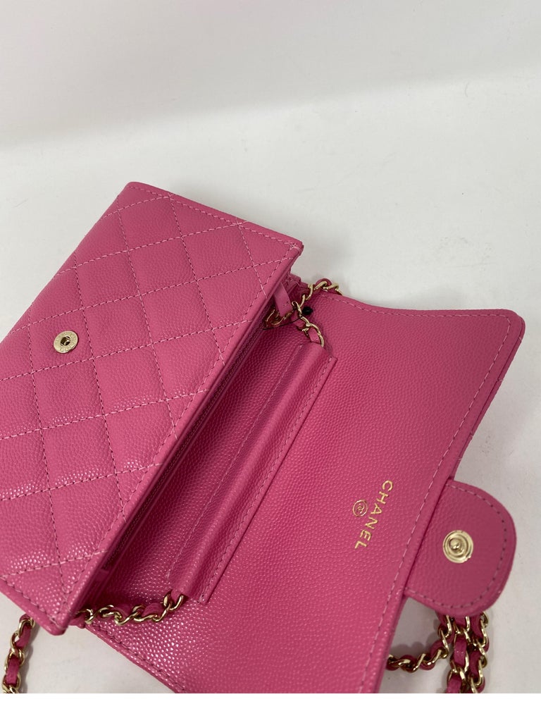 Chanel Mini Hot Pink Wallet On Chain Bag  6