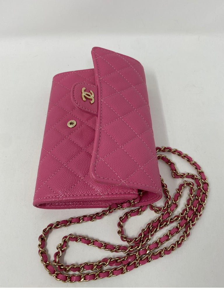 Chanel Mini Hot Pink Wallet On Chain Bag  7