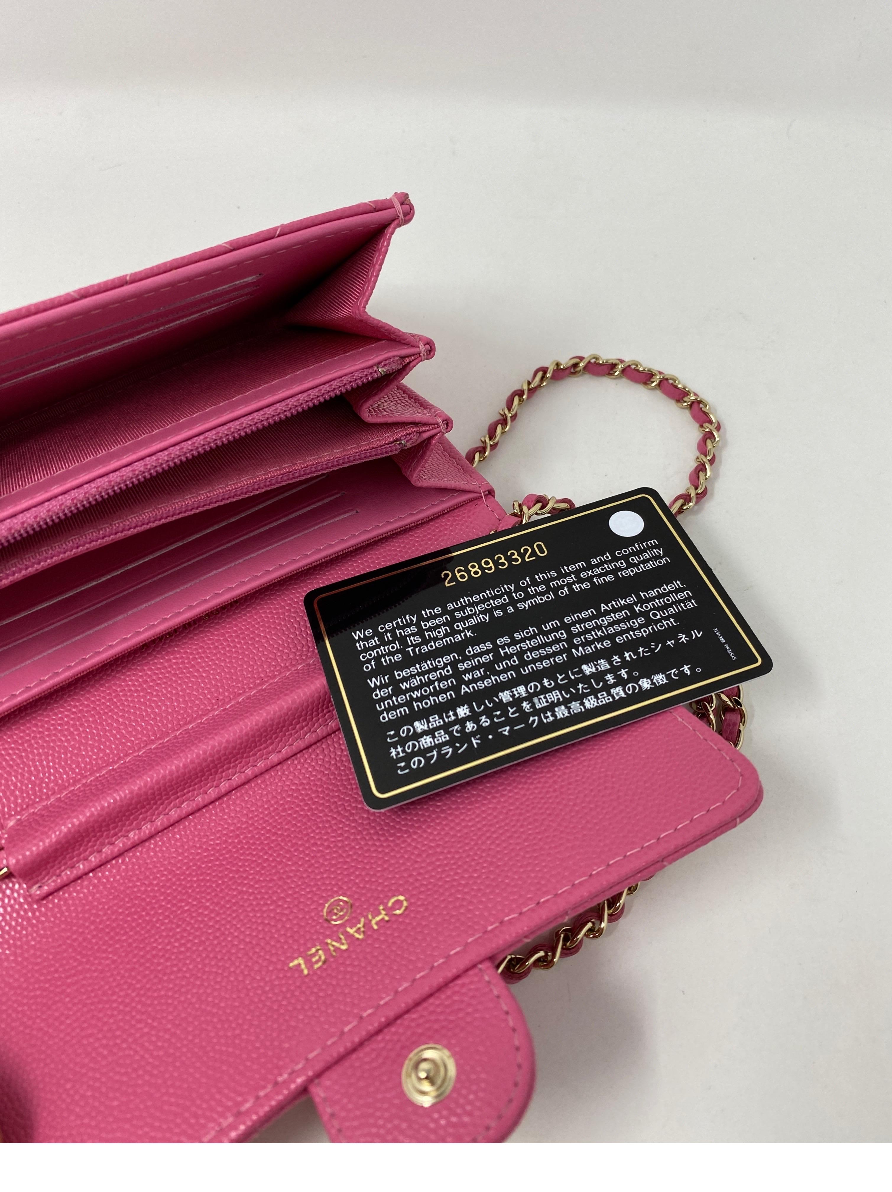 Chanel Mini Hot Pink Wallet On Chain Bag  5