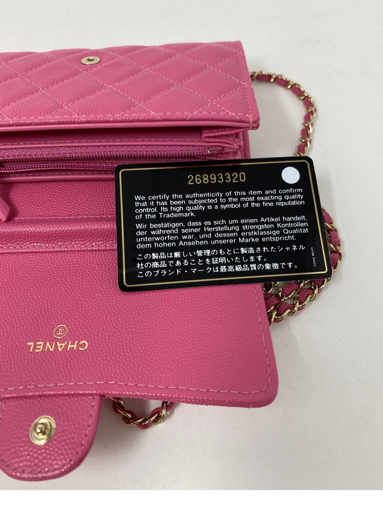 Chanel Mini Hot Pink Wallet On Chain Bag  9