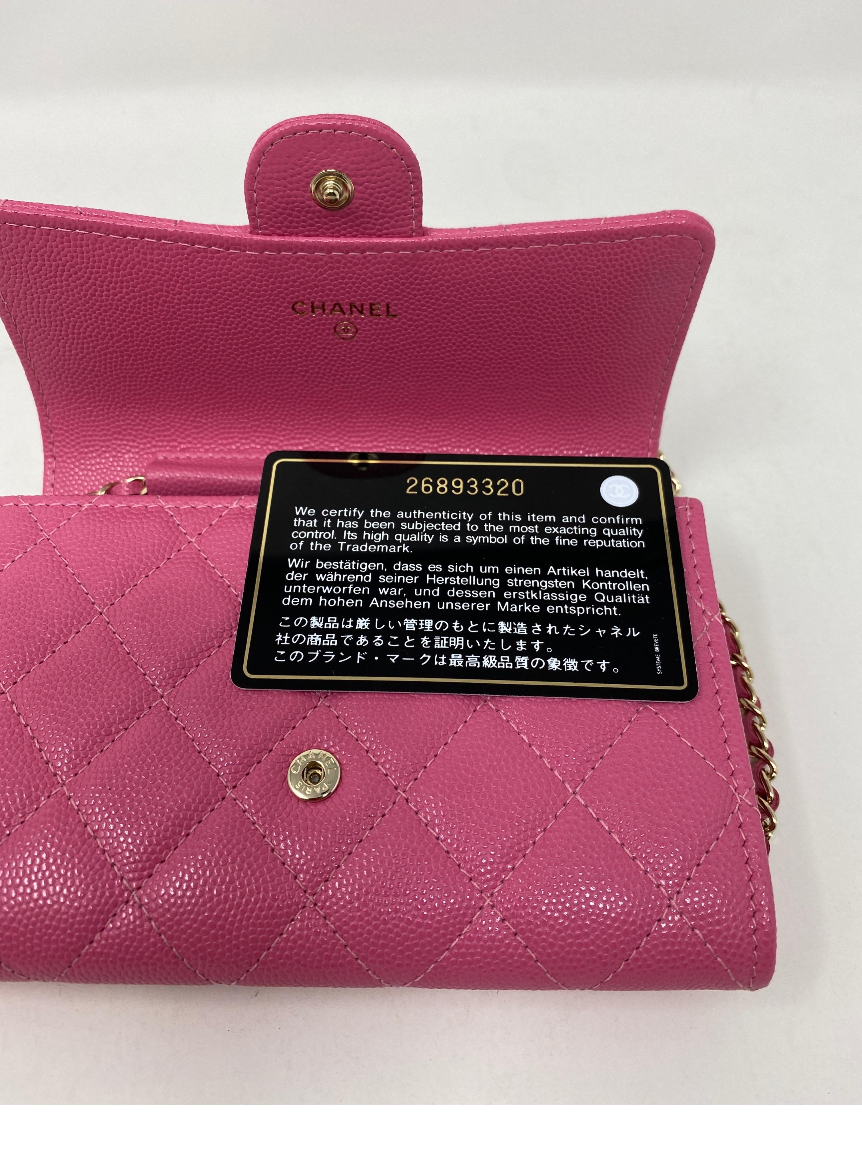 Chanel Mini Hot Pink Wallet On Chain Bag  10