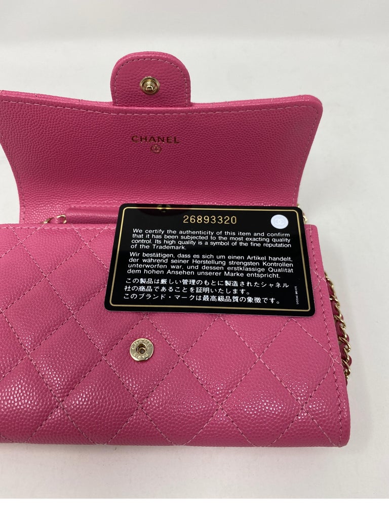 Chanel Mini Hot Pink Wallet On Chain Bag  13