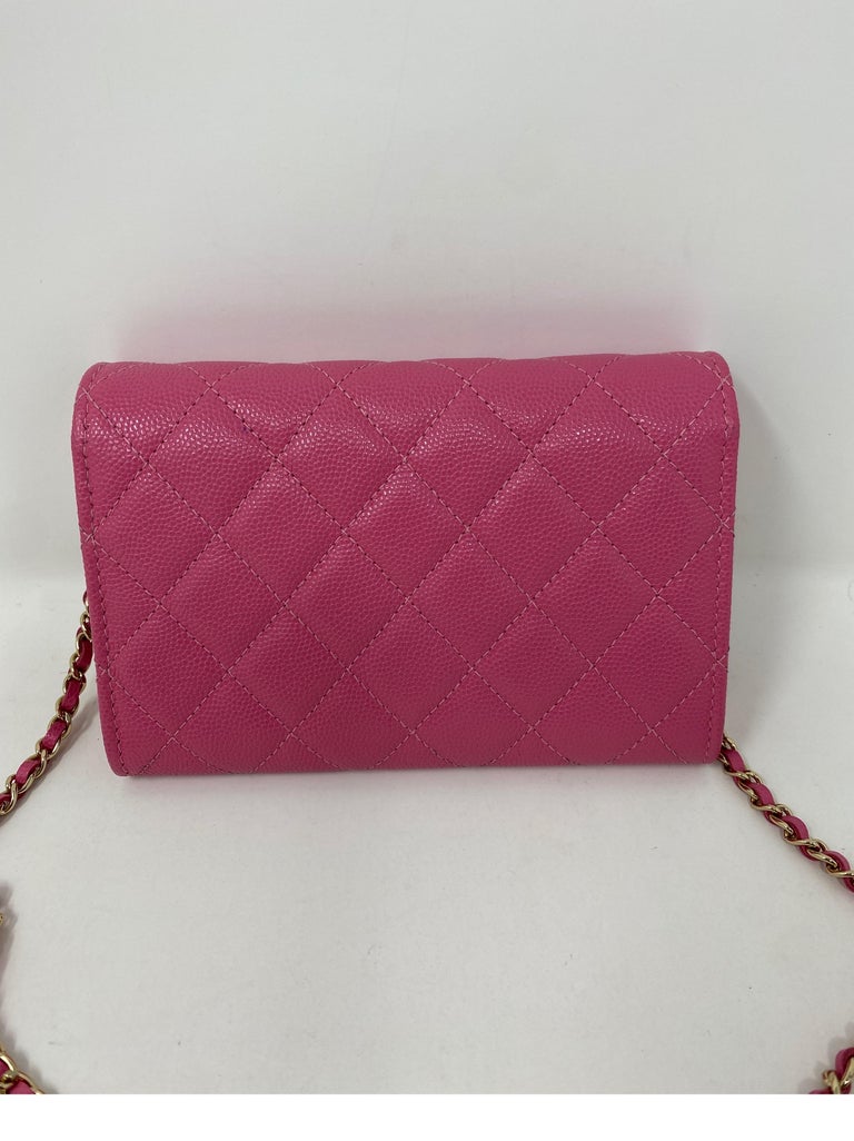 Chanel Mini Hot Pink Wallet On Chain Bag  2