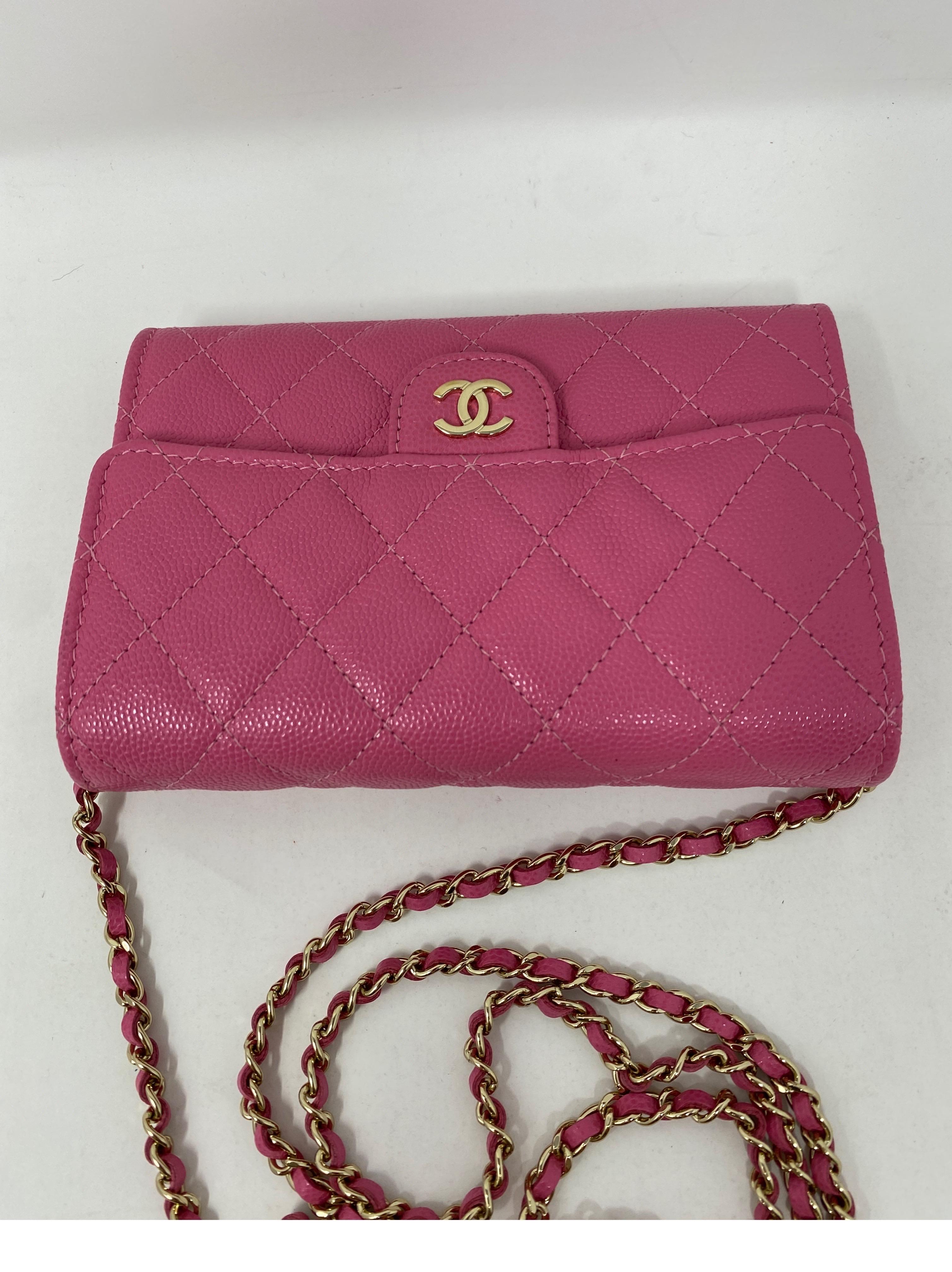 Chanel Mini Hot Pink Wallet On Chain Bag  1