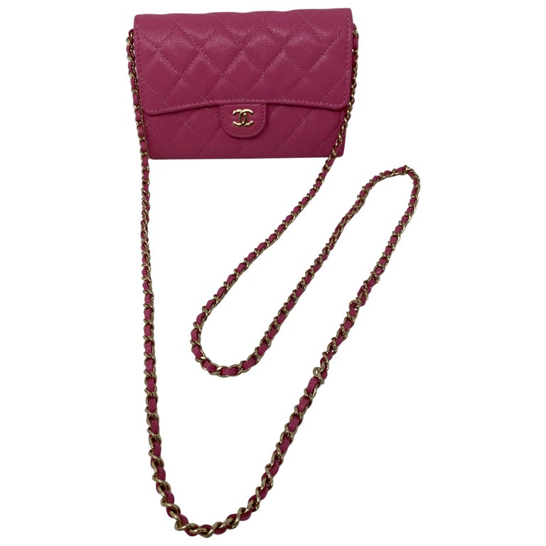 Chanel Mini Hot Pink Wallet On Chain Bag 