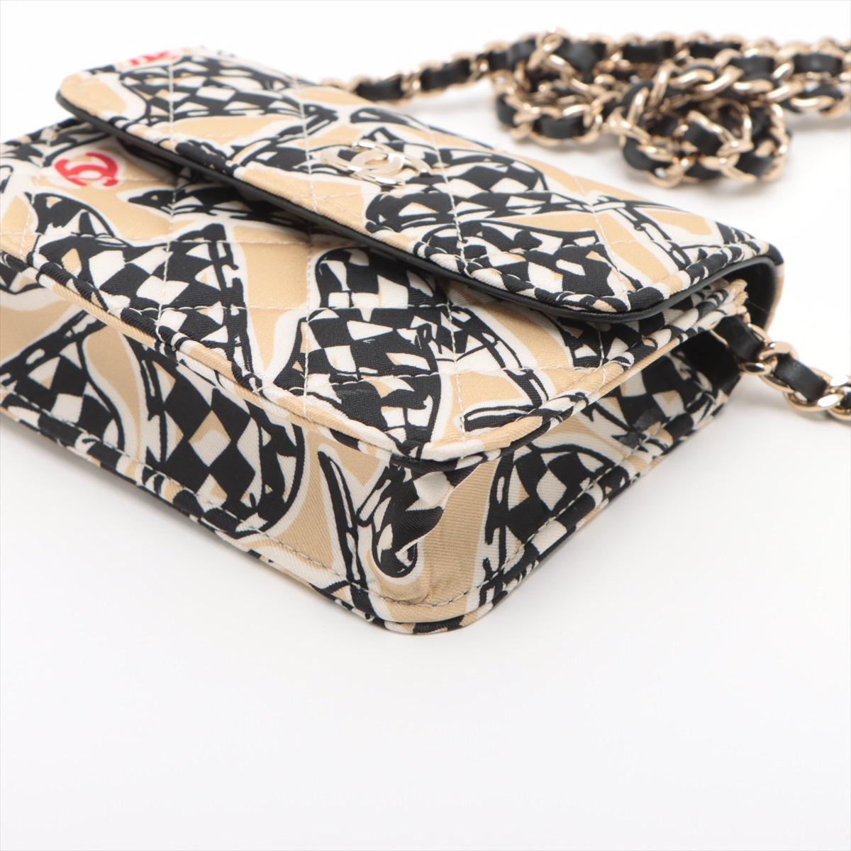 Women's Chanel Mini Matelasse Racer Flag Single Flap Single Chain Bag Beige