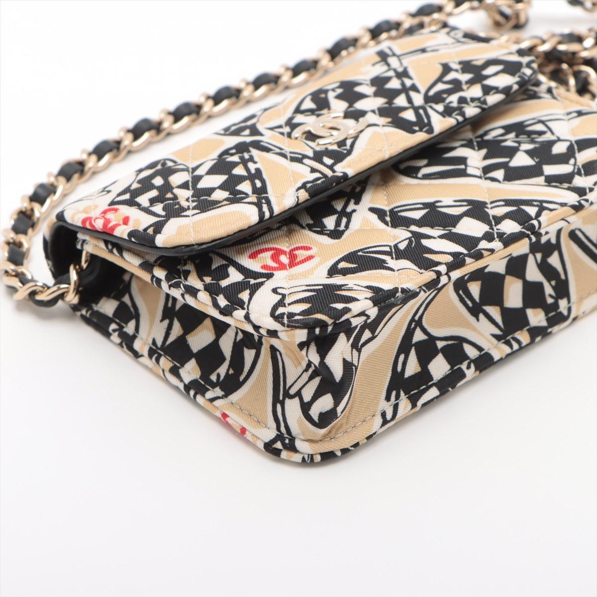 Chanel Mini Matelasse Racer Flag Single Flap Single Chain Bag Beige 1