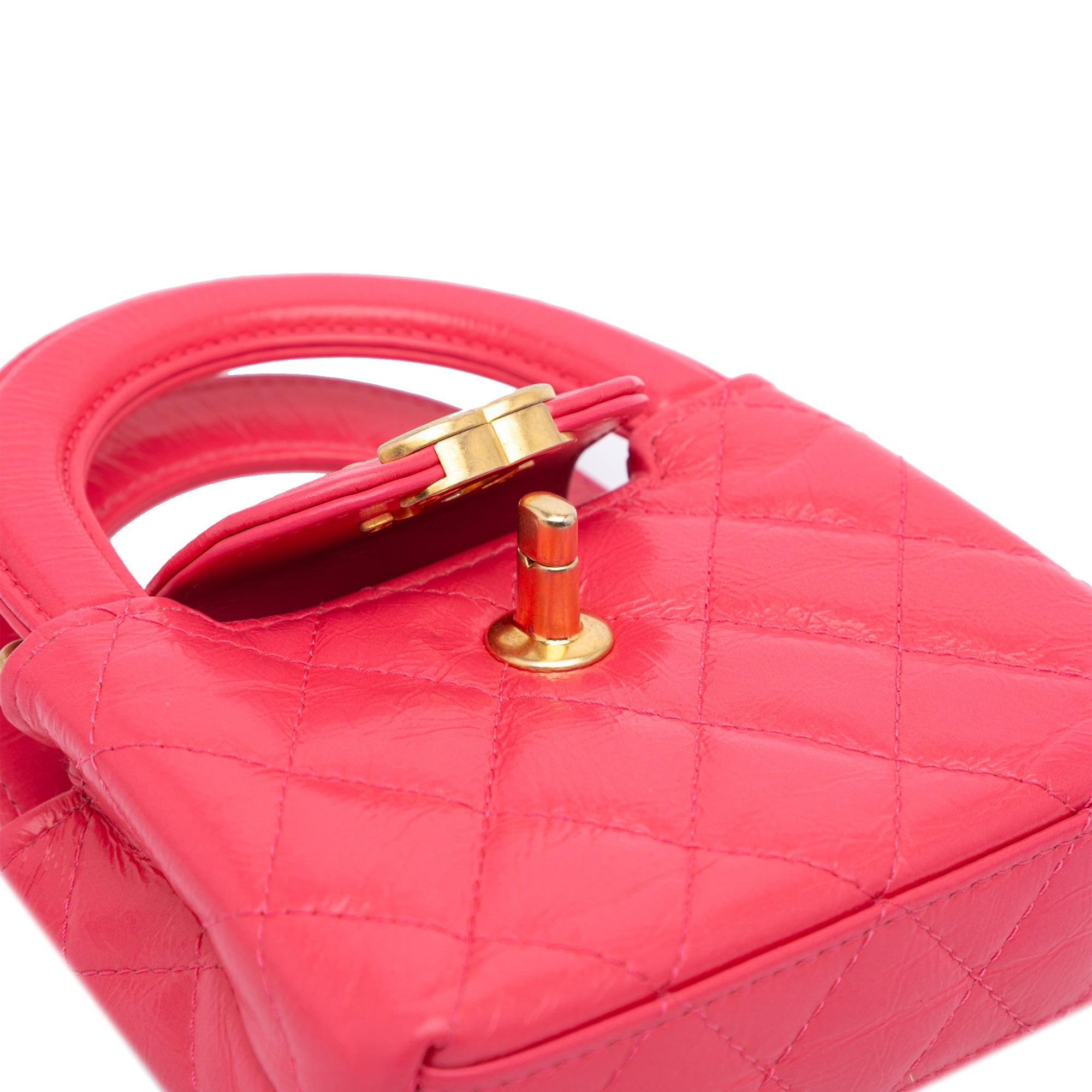 Chanel Mini Nano Aged Calfskin Kelly Shopper Bag For Sale 3