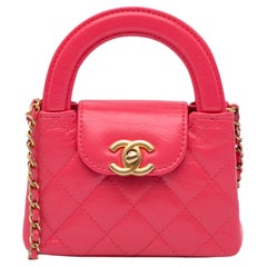 Chanel Mini Nano Aged Calfskin Kelly Shopper Bag