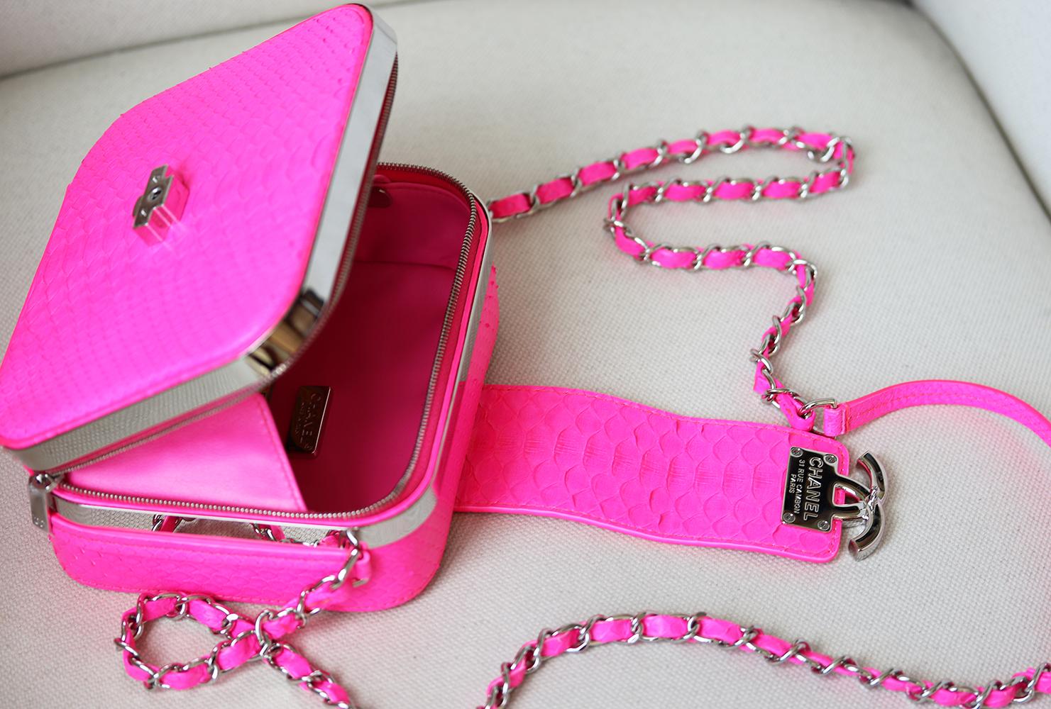Women's Chanel Mini Python CC Box Camera Case Bag 