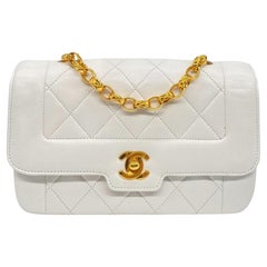 Chanel Mini Quilted White Lambskin Flap Bijoux Chain Shoulder Bag, 1991 - 1994.