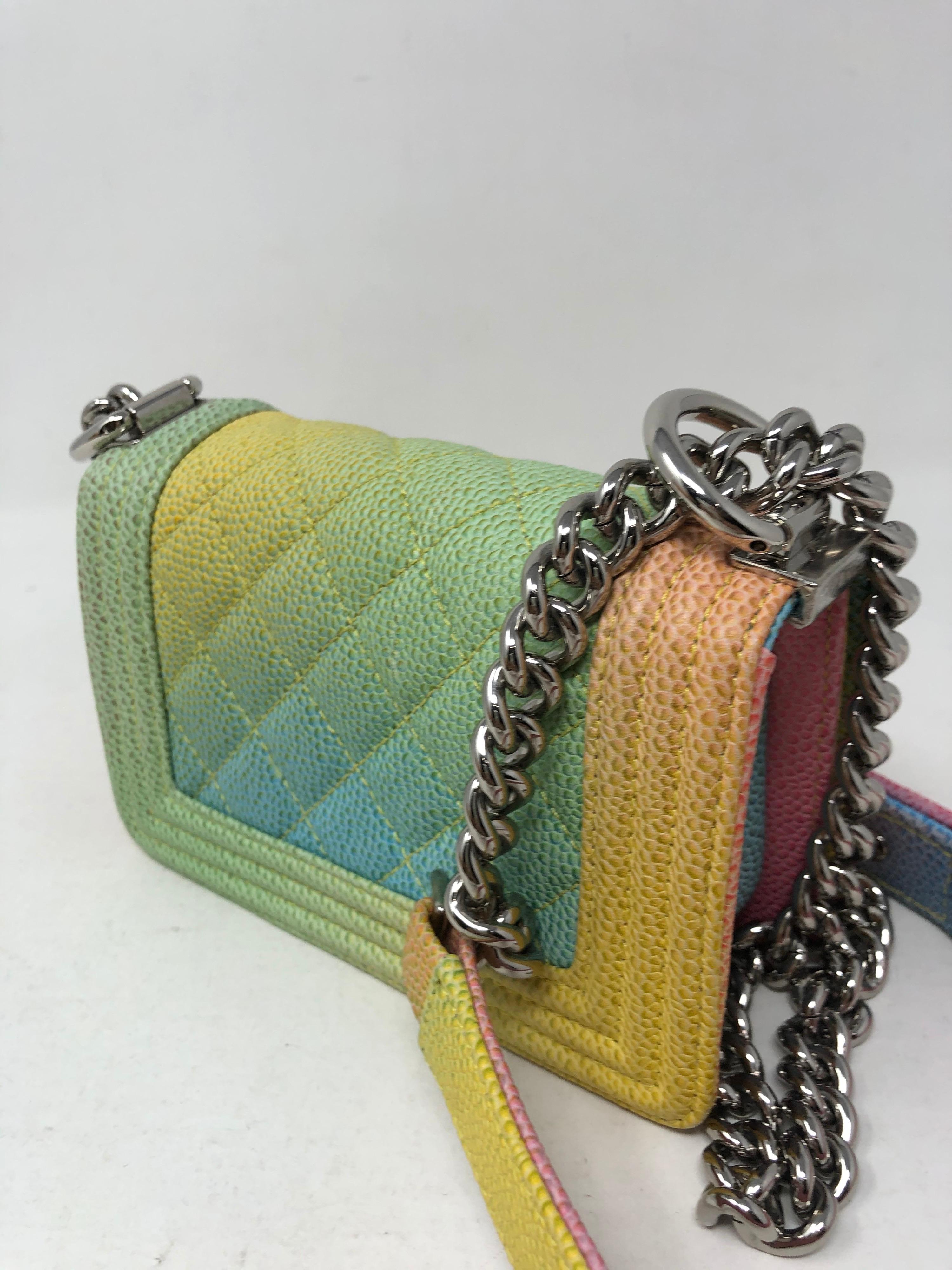 Chanel Mini Rainbow Boy Bag In Excellent Condition In Athens, GA