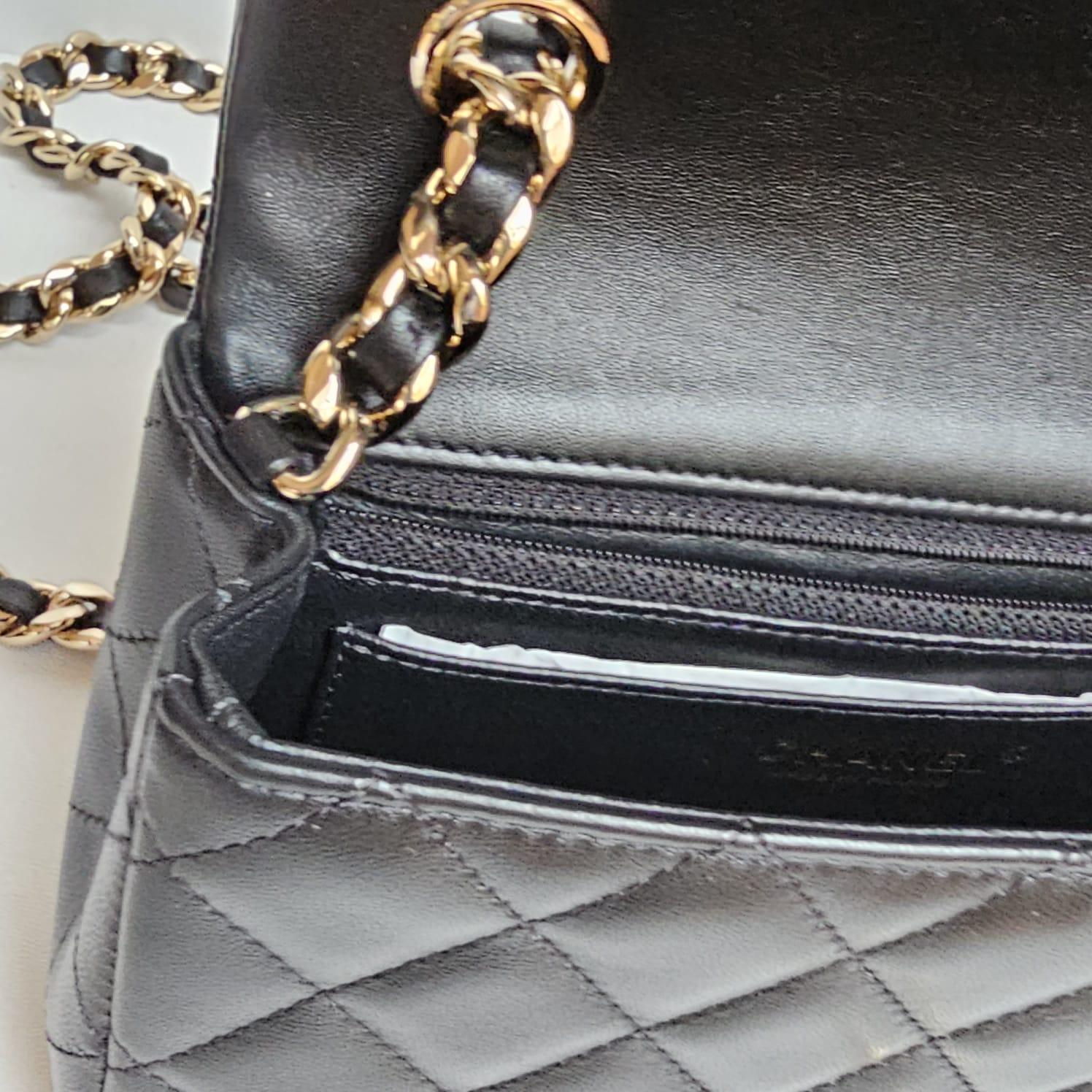 Chanel Mini Rectangle Black Lambskin Charm Flap Bag 5
