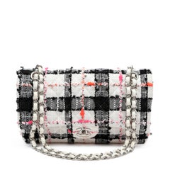Chanel Medium Classic Double Flap Multicolor Tweed Neon Accents w/Silver HW