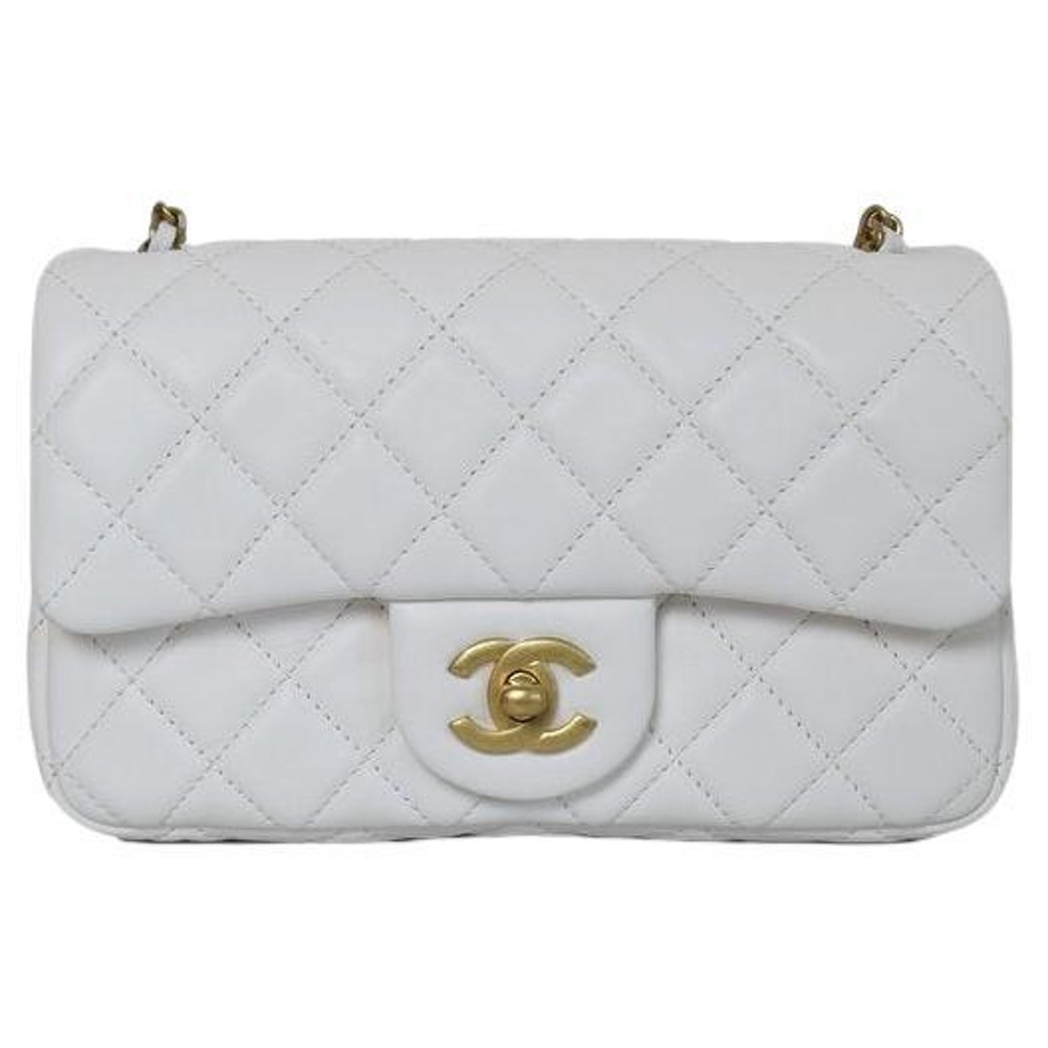 Chanel Mini Rectangular Flap Bag With Pearl Crush Chain White For Sale at 1stDibs | chanel bags Chanel Mini Rectangular Flap Bag With Pearl Crush Chain White For Sale at 1stDibs | chanel bags