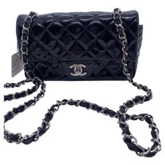 Chanel Mini Rectangular Patent Leather Silver HW Bag