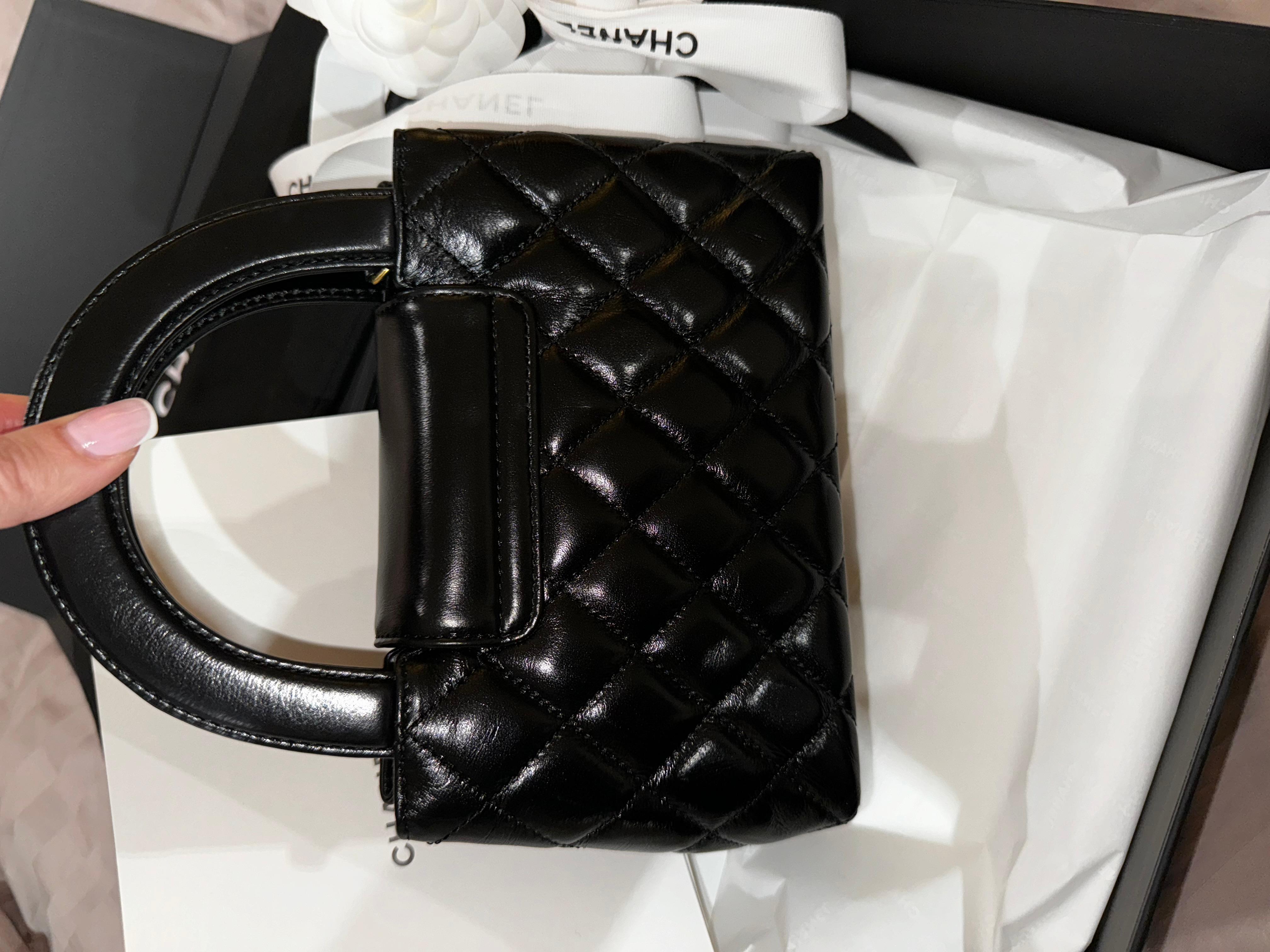 Chanel MINI SHOPPING BAG black gold hardware In New Condition In London, England