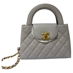 Chanel Mini-Einkaufstasche Hellgrau Farbe