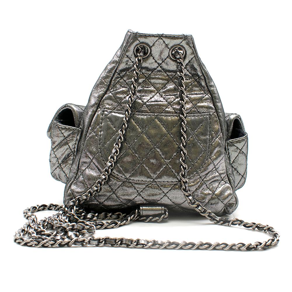 chanel backpack silver