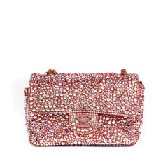 Chanel Mini Single Flap Classic Pink w/Swarovski Pearls