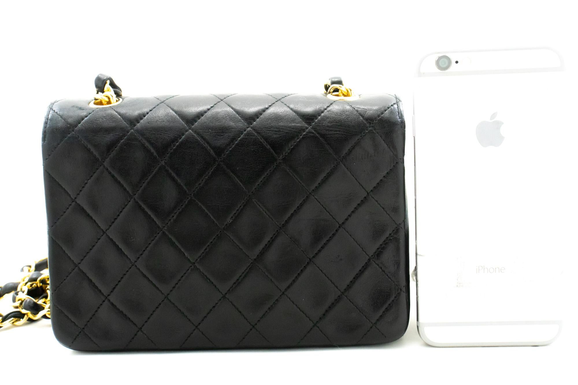 CHANEL Mini Small Chain Shoulder Crossbody Bag Black Flap Quilted In Good Condition In Takamatsu-shi, JP