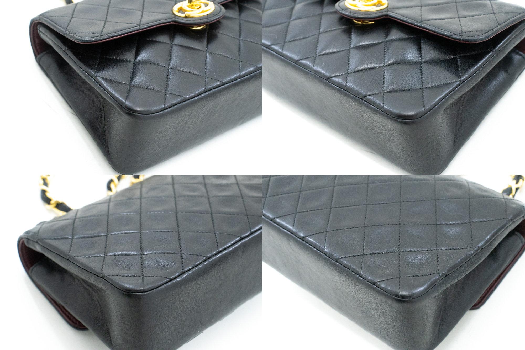 CHANEL Mini Small Chain Shoulder Crossbody Bag Black Flap Quilted 2