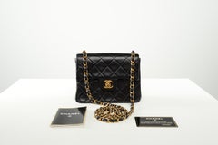 Chanel Mini Square 7 Black Lambskin Vintage