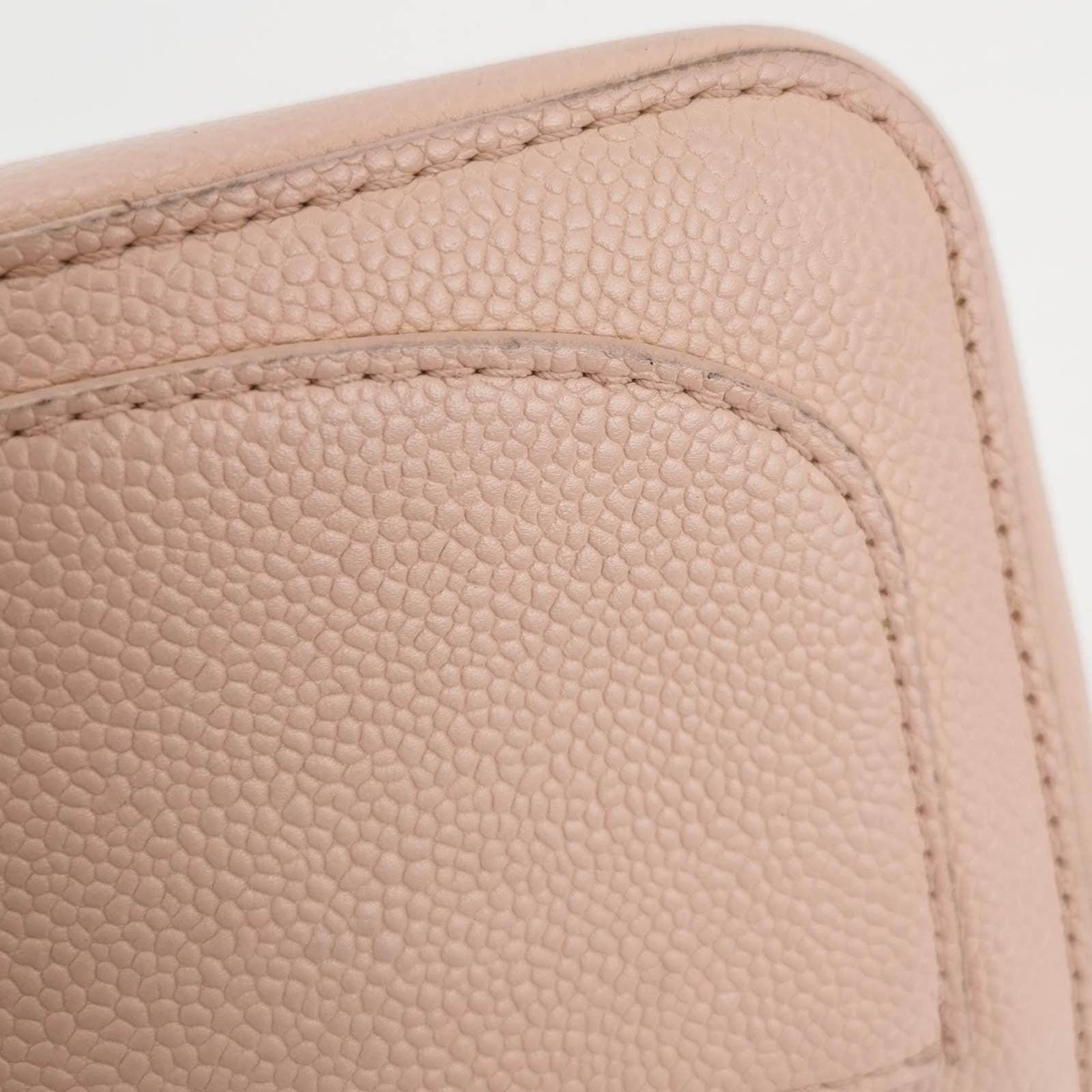 Chanel Mini Square Classic Flap Pink Caviar Leather with Gold-tone Hardware For Sale 7