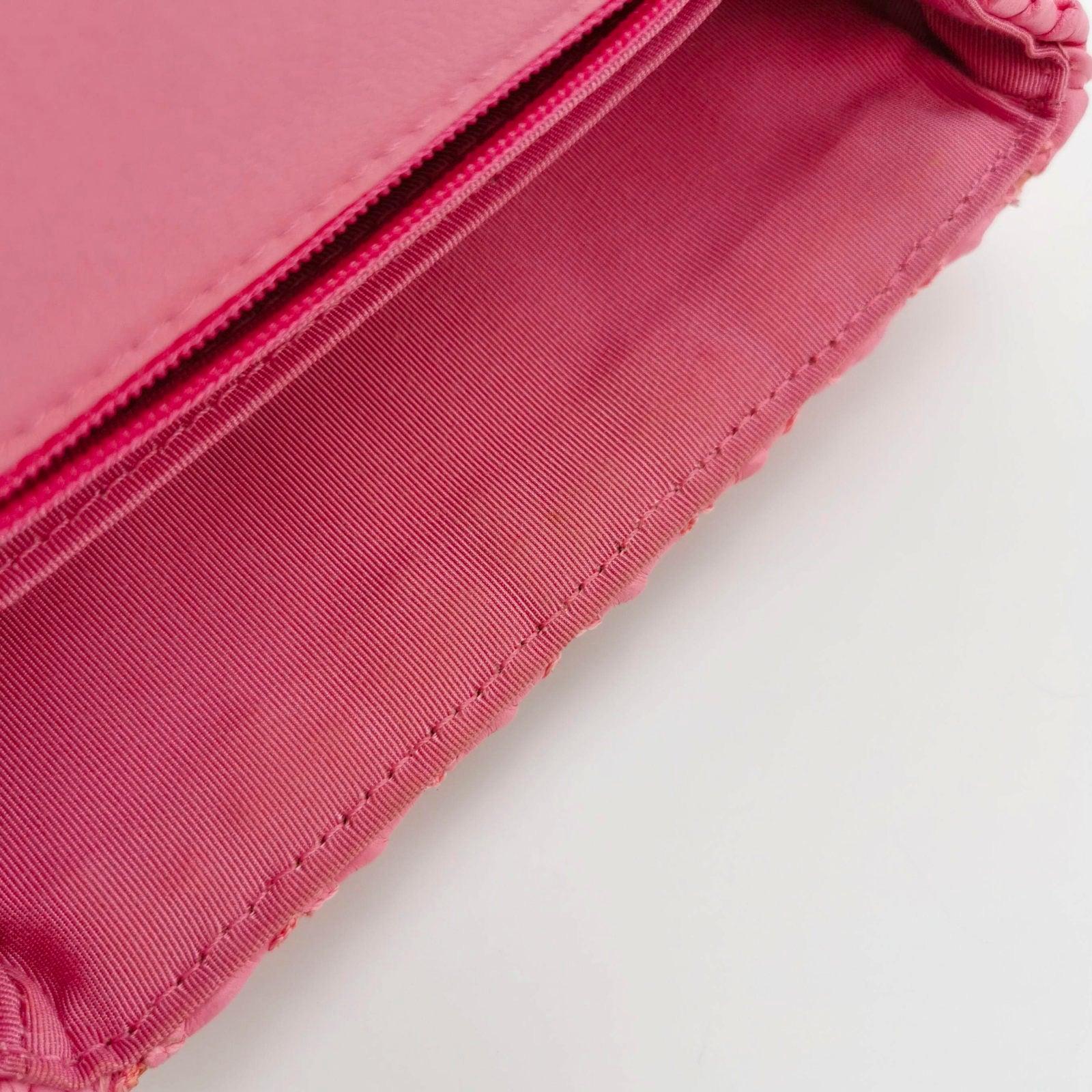 Chanel Mini Square Classic Flap Pink CC Paris Seoul Crochet Leather 7