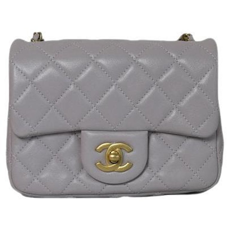 Chanel Mini Square Flap Pearl Crush Bag With Chain Light Purple For Sale at  1stDibs