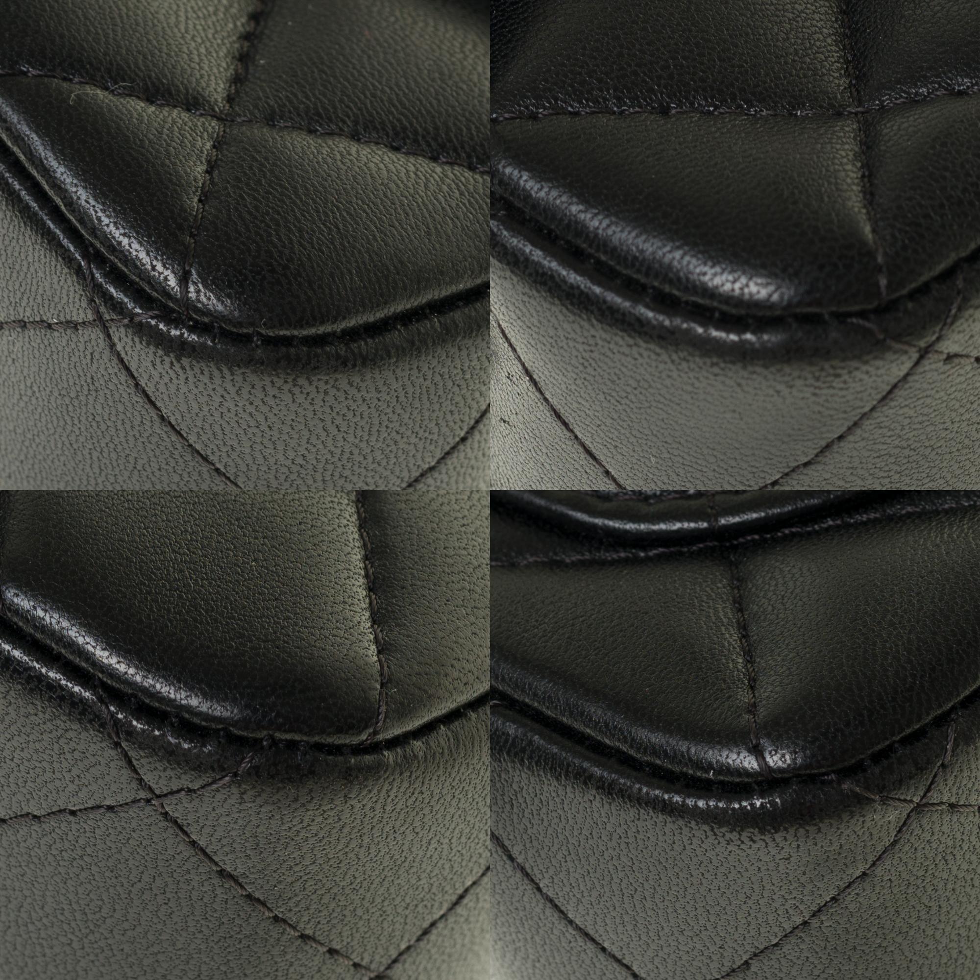 Chanel Mini quadratische Handtasche aus schwarzem:: gestepptem Leder:: silberne Beschläge 5