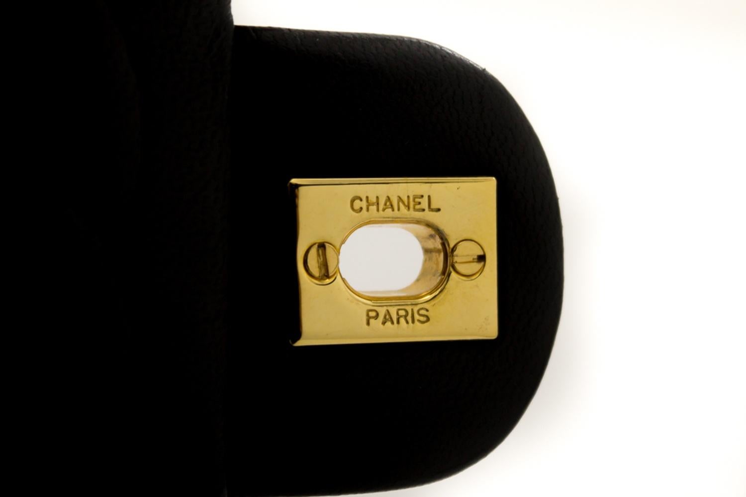 CHANEL Mini Square Small Chain Shoulder Crossbody Bag Black Leather 10