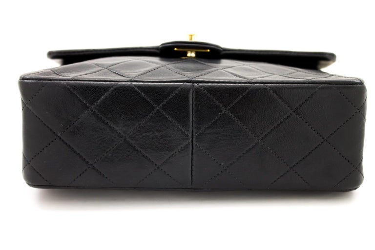 CHANEL Mini Square Small Chain Shoulder Crossbody Bag Black Purse For