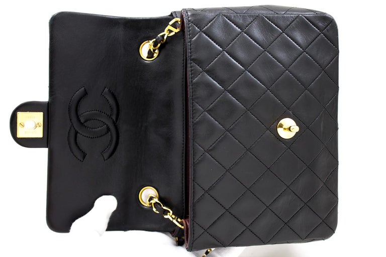 CHANEL Mini Square Small Chain Shoulder Crossbody Bag Black Purse