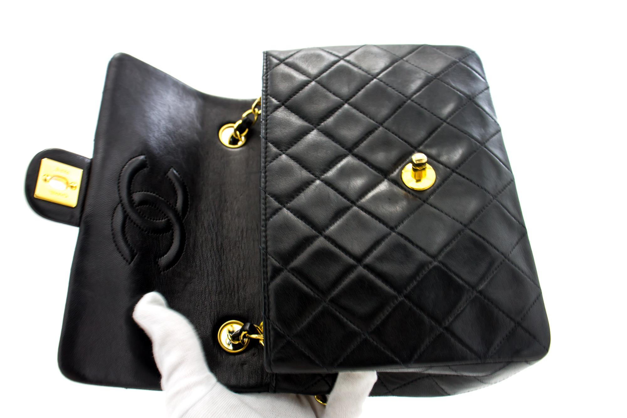 CHANEL Mini Cuadrado Pequeño Hombro Cadena Crossbody Bolso Acolchado Negro 6