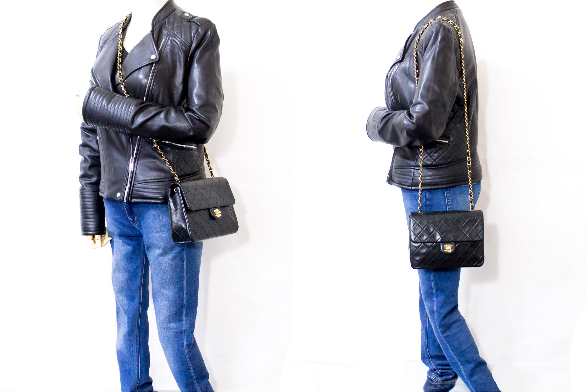 CHANEL Mini Square Small Chain Shoulder Crossbody Bag Nero Quilt 6