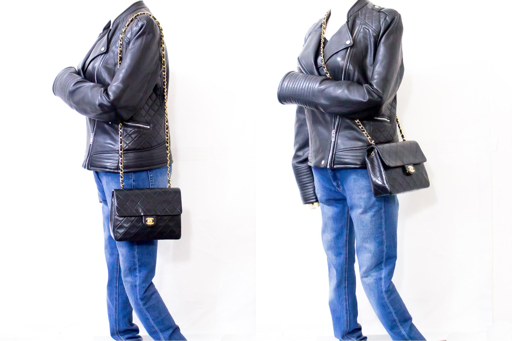 CHANEL Mini Cuadrado Pequeño Hombro Cadena Crossbody Bolso Acolchado Negro 7