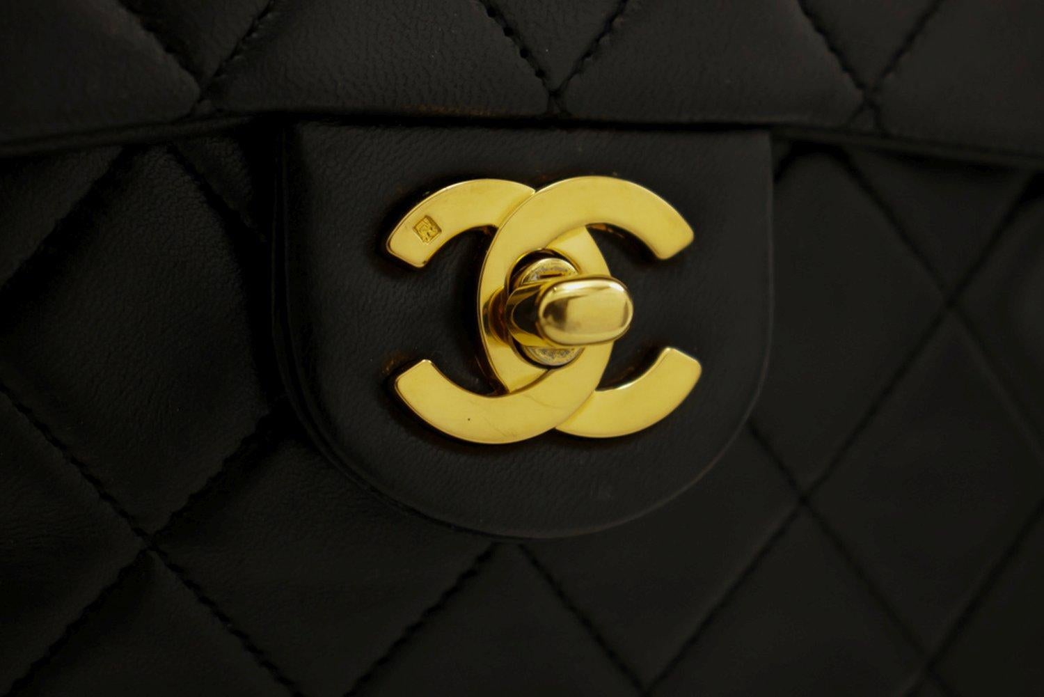 CHANEL Mini Square Small Chain Shoulder Crossbody Bag Black Quilt For